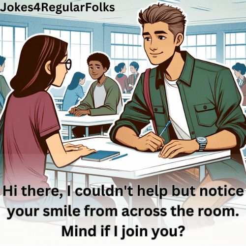 Rizz line in action: You have a pretty smile may I join...